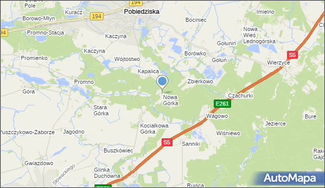 mapa Nowa Górka, Nowa Górka na mapie Targeo